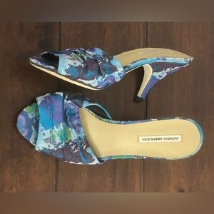 KATHRYN AMBERLEIGH HAND MADE Y2K old money classic BLUE HEELED SANDALS SIZE 6M